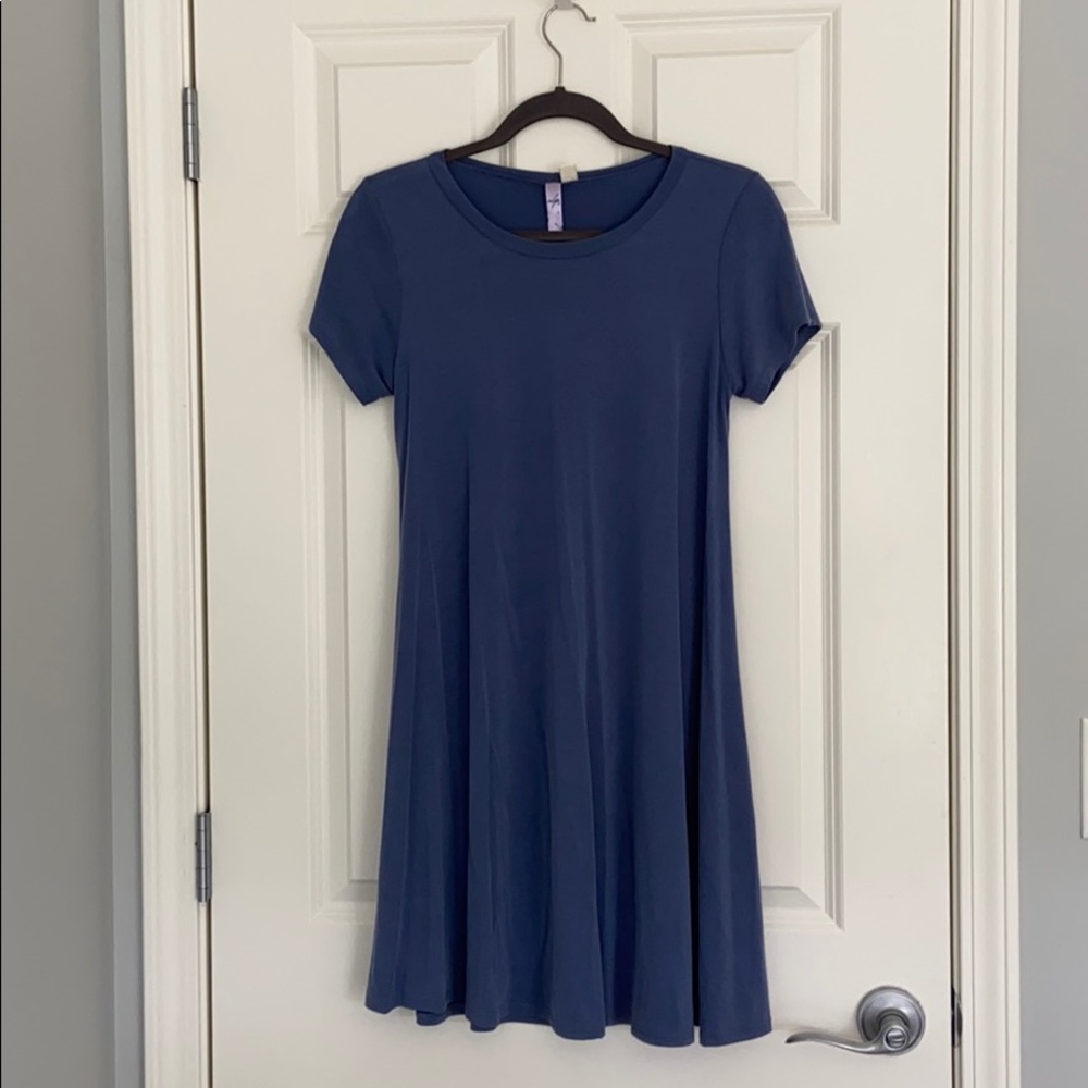 Alya Blue Crewneck Shift Dress